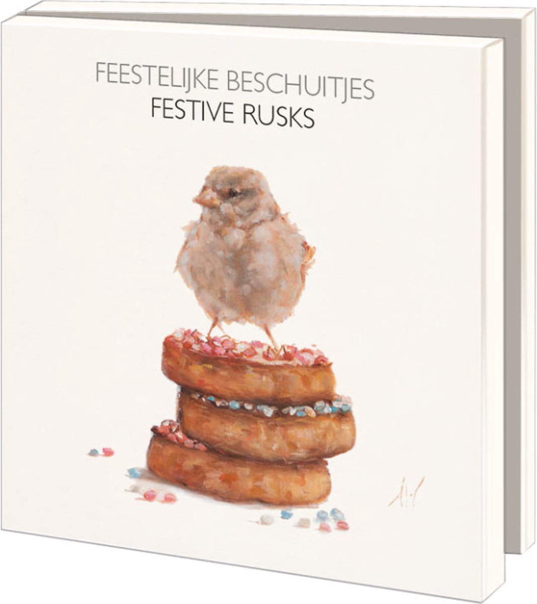 Notecards 10 stuks met envelop feestelijke beschuitjes - weijers 15x15 cm