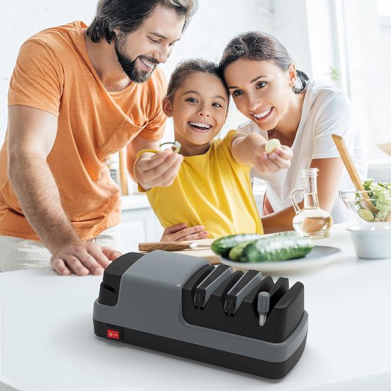 Aiguiseur De Couteaux électrique Fangxuee Professionnel 3 étapes - Pour Couteaux Droits, Dentelés Et Céramique, Avec écran LCD Et Meule Diamantée