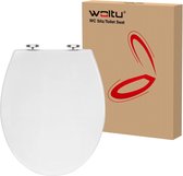 Toiletdeksel, wc-bril met softclosemechanisme, toiletbril van kunststof, Fast Fix (snelbevestiging), softclose-scharnier, antibacterieel