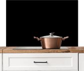 Spatscherm keuken 100x65 cm - Kookplaat achterwand zwart - Zwarte muurbeschermer hittebestendig - Spatwand fornuis - Hoogwaardig aluminium - Aanrecht decoratie - Keukenaccessoires