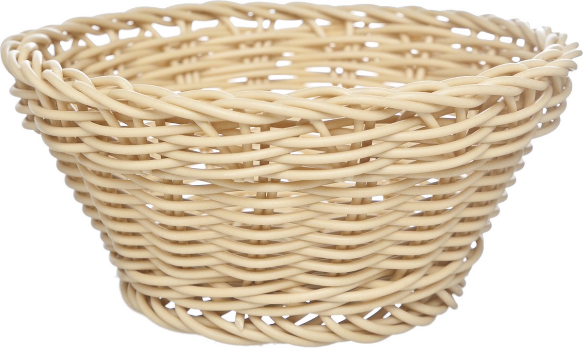 Cosy & Trendy broodmand - beige - kunststof - rond - 15 x 7 cm