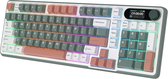 Royal Kludge RKS98 - RGB Mechanisch Gaming Toetsenbord - Met Display - Bluetooth - Bedraad - Hot Swappable Switch - Brown Switch - Camping - Inclusief Stofkap