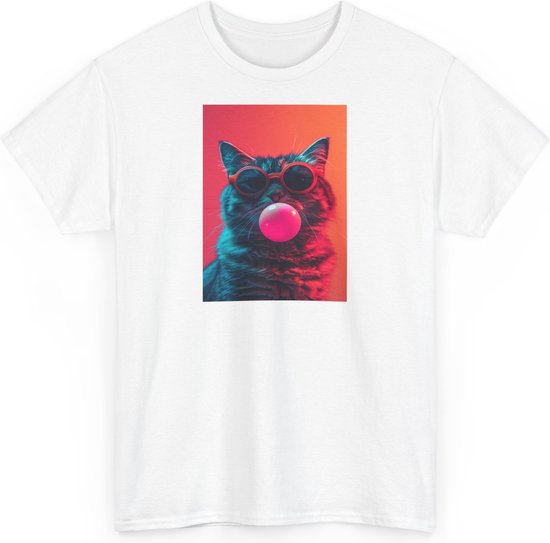 Cat Bubble - T-shirt - Wit - XS