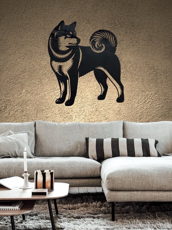 Houten wanddecoratie Shiba Inu 50cm