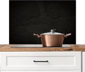 Spatscherm keuken 80x55 cm - Kookplaat achterwand - Zwart beton - Muurbeschermer - Spatwand fornuis - Hoogwaardig aluminium - Wanddecoratie industrieel - Alternatief voor glazen spatscherm - Keuken decoratie aanrecht