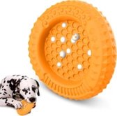 Hondenspeelgoed, onverwoestbaar, robuust natuurlijk rubber, speelgoed voor middelgrote en grote honden, kauwspeelgoed voor honden, tandverzorging, interactief hondenspeelgoed, oranje