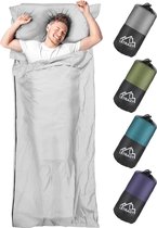 Cabineslaapzak, 2-in-1 microvezelslaapzak met volledige ritssluiting en kussencompartiment, ideaal voor backpacken, hostels en berghutten - 95 x 220 cm