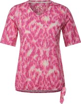 CECIL Blur Print Burnout T-shirt Dames T-shirt - pink sorbet - Maat L
