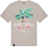 Quotrell - RESORT T-SHIRT - TAUPE/OFF WHITE - L