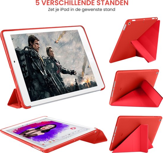 Tablet Hoes geschikt voor iPad Hoes 2017 - 5e generatie - 9.7 inch - Smart Cover - A1822 - A1823 – Rood