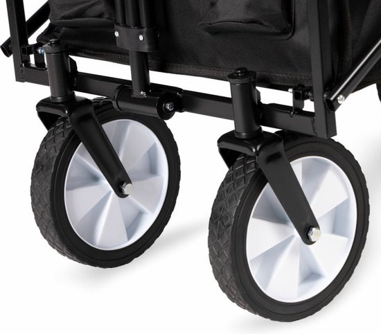 Multistore Bolderkar opvouwbaar 100L en 80kg draagkracht - strandkar - bolderwagen - 360º voorwielen - zwart van Multistore — afbeelding 4