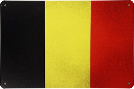 Tekstborden – Belgische vlag - Wandbord – Metalen bordjes mancave – Metalen wandbord – Mancave decoratie – Metal sign – Reclame bord – Mancave – 20 x 30cm – Cave & Garden