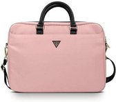Guess Nylon Triangle Logo Laptop Bag - Convient aux ordinateurs portables (16 pouces) - Rose