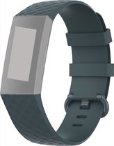 CHPN - Horlogebandje - Bandje geschikt voor Fitbit - Fitbit Charge 3 - Sportbandje - Grijs (leisteen) - M/L - Horlogeband - Excl. fitbit - Armband -Polsband - Stappenteller