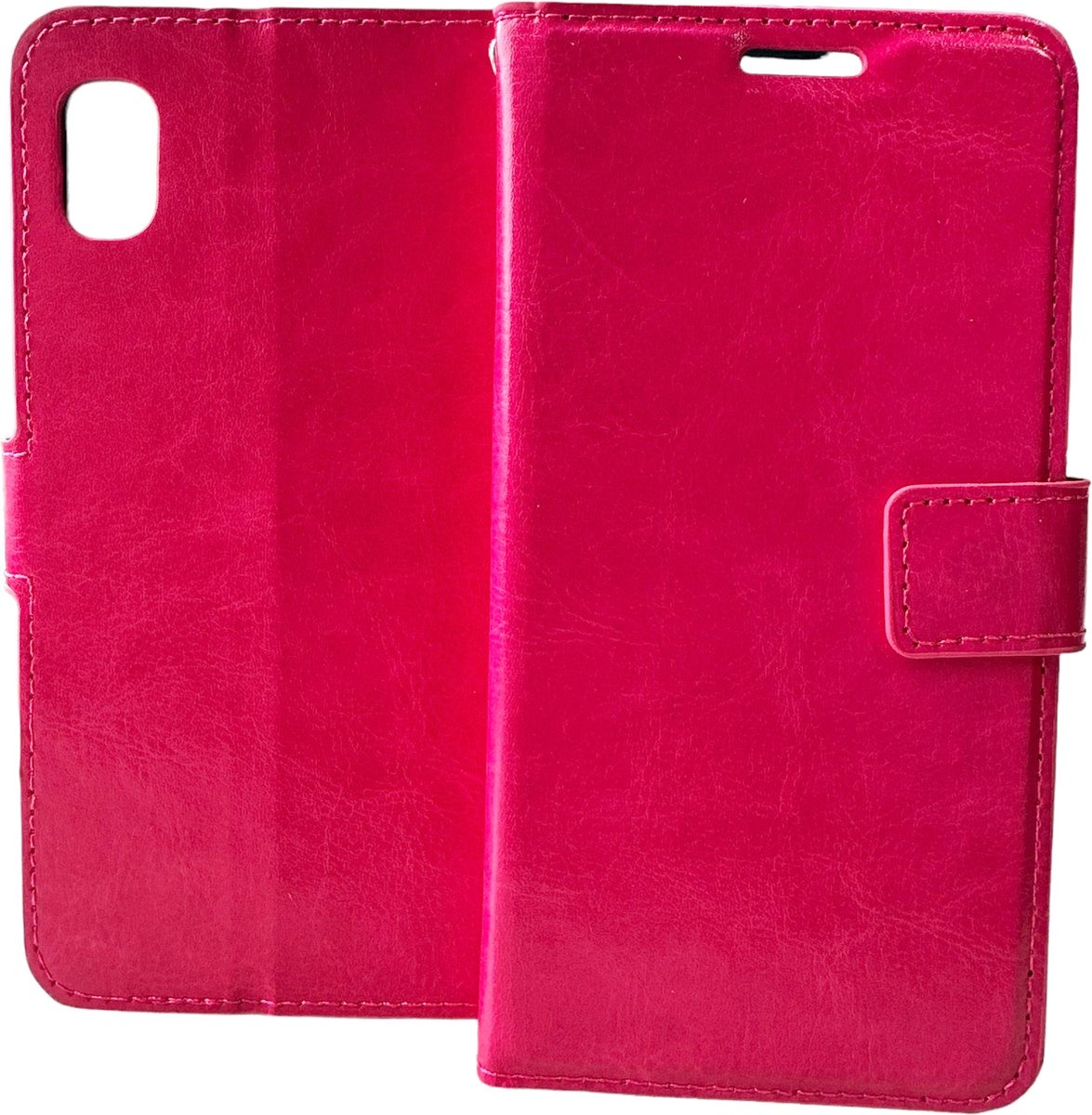 Bookcase Geschikt voor: Samsung Galaxy A01 Core - Bookcase Roze - portemonnee hoesje