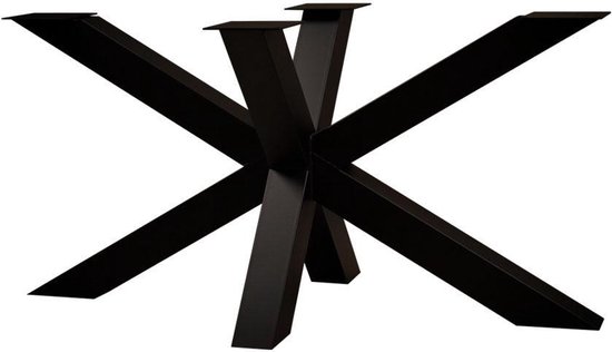 Zwarte aluminium matrix tafelpoot voor buiten hoogte 72 cm en breedte 140 cm (koker 8x8 cm)