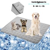 Koelmat Voor Hond & Kat | 60 X 50 CM | Nieuwste Model Koelmat | Temperatuur Absorberende Werking | Vrij Van Giftige Gel | Anti Slip | Grijs | M
