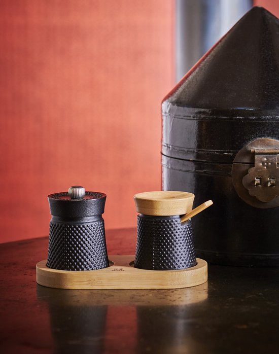 Peugeot Bali Fonte Peper- En Zoutstel 8 cm - Zwart/hout - Gietijzer van Merkloos — afbeelding 5