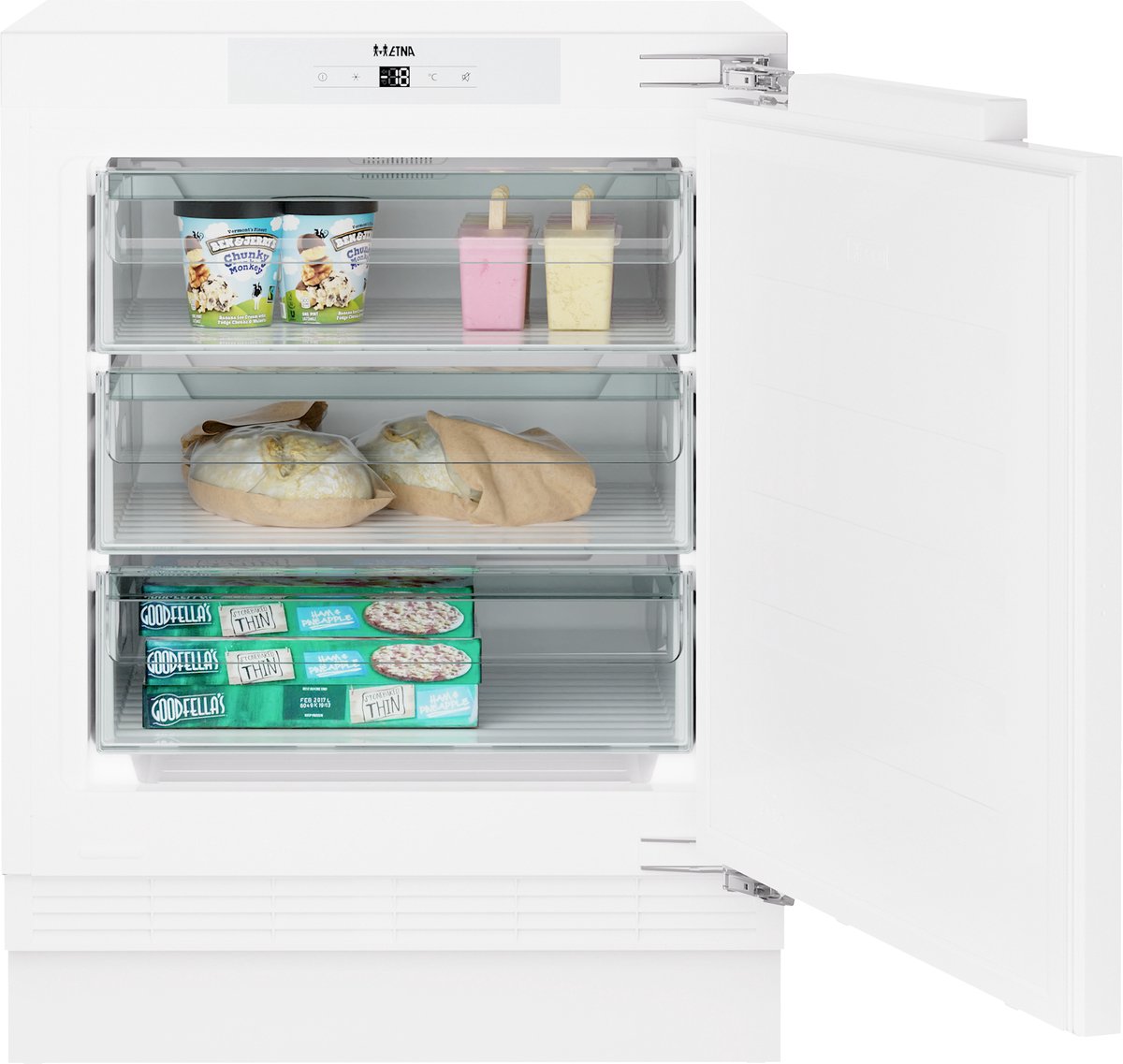 ETNA VVO682 - Inbouw onderbouw vriezer - 82 cm - 101 liter - Deur op deur systeem - 38 dB(A) - FastFreeze