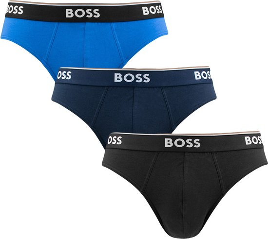 Hugo Boss BOSS power 3P herenslips basic blauw & zwart - L
