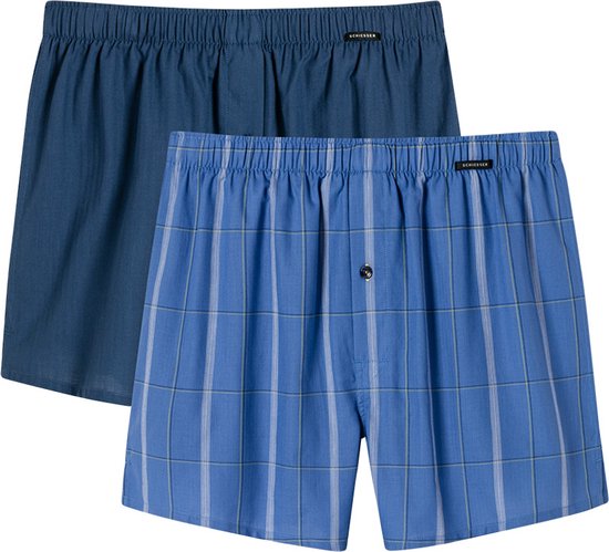 Schiesser Wijde boxershort - 918 Blue - maat 4XL (4XL) - Heren Volwassenen - 100% katoen- 180202-918-4XL