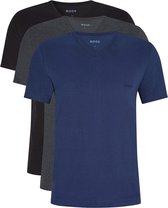 HUGO BOSS Classic T-shirts regular fit (3-pack) - heren T-shirts V-hals - navy - grijs - zwart - Maat: M
