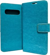 Bookcase Geschikt voor: Samsung Galaxy S10 - Turquoise - portemonnee hoesje