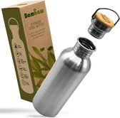 waterfles Metal Water Bottle | 1 Litre Drinking Bottle | Reusable Water Bottle | Durable Drinking Bottle | Plastic-free and Leakproof Stainless Steel Water Bottle | 1L Eco Drinking Bottle | Water Bottle BPA