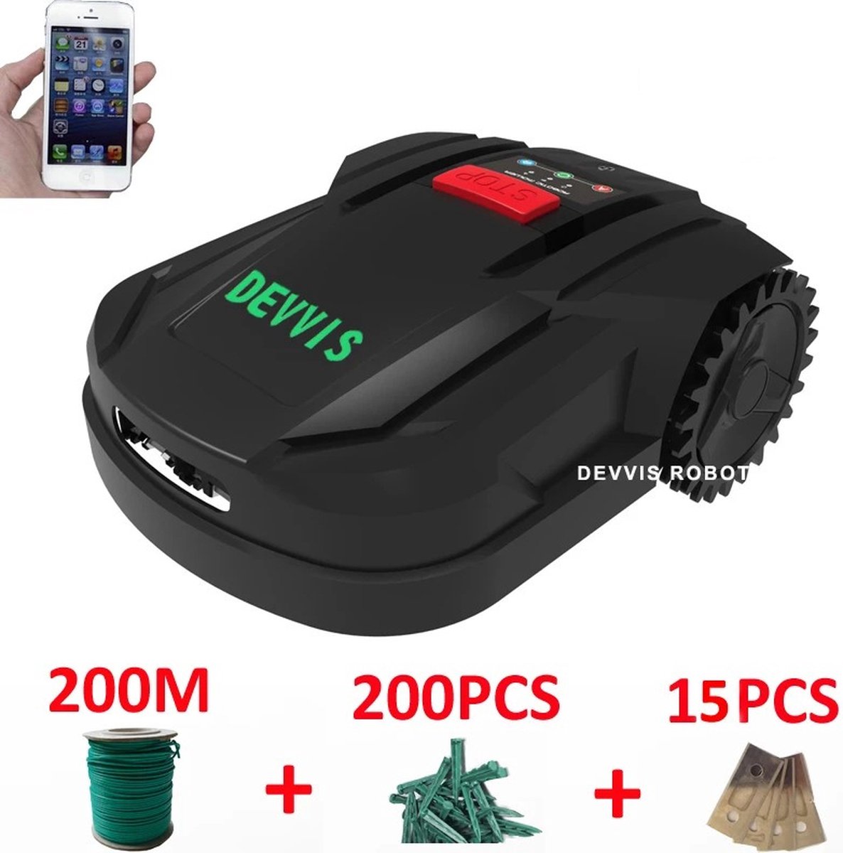 Robotgrasmaaier - Robotmaaier - 2024 Bijgewerkte 7e Generatie Devvis Robotmaaier - 800m2 Werkcapaciteit - Robotgrasmaaier - €817,95