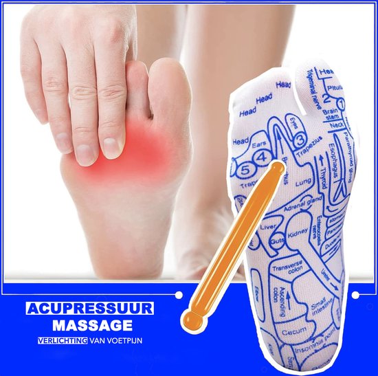 Chaussettes De Massage Réflexologie Avec Points D'acupression - Pour Détente Des Pieds, Matière Coton/polyester