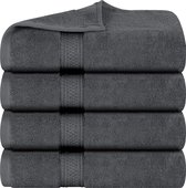 Badhanddoekenset, 4-pack - Premium 100% Ring Spun Cotton - Snel droog, zeer absorberend, zacht aanvoelende handdoeken, perfect voor dagelijks gebruik, 69 x 137 cm (Koel Grijs)
