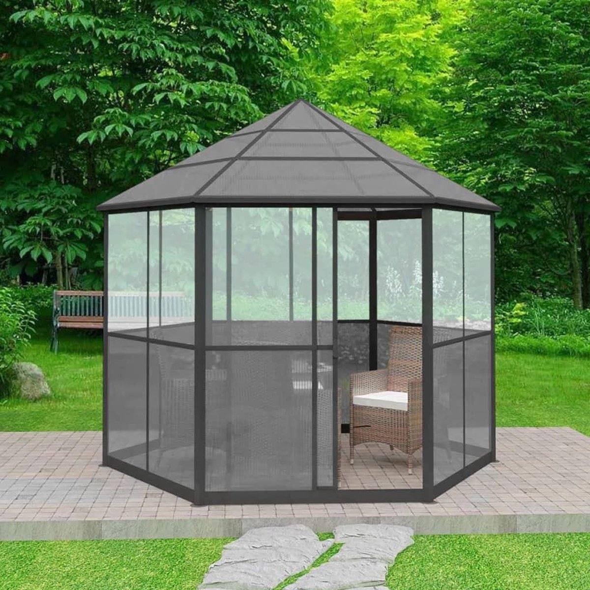 Luxe Tuin Serre Grijs Tuinhuis Aluminium Serre Tuin