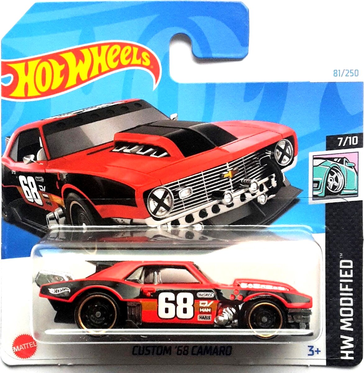 Hot Wheels '68 CAMARO RED 81 250 (1:64) HW MODIFIED 7 10