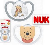 Nuk - Disney Baby - Space - Fopspeen 2 st - Siliconen - Disney Winnie Pooh - op=op 0-6 maanden