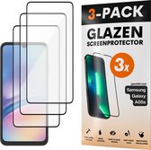 Screenprotector - Geschikt voor Samsung Galaxy A05 S - Gehard Glas - Full Cover Tempered Glass - Case Friendly - 3 Pack