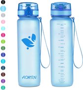 1 Liter, Drinkfles - 1 L, waterfles BPA-vrij & Tritan lekvrije sportfles, volwassenen, drinkfles kinderen, fitness, hardlopen, yoga, fietsen, outdoor