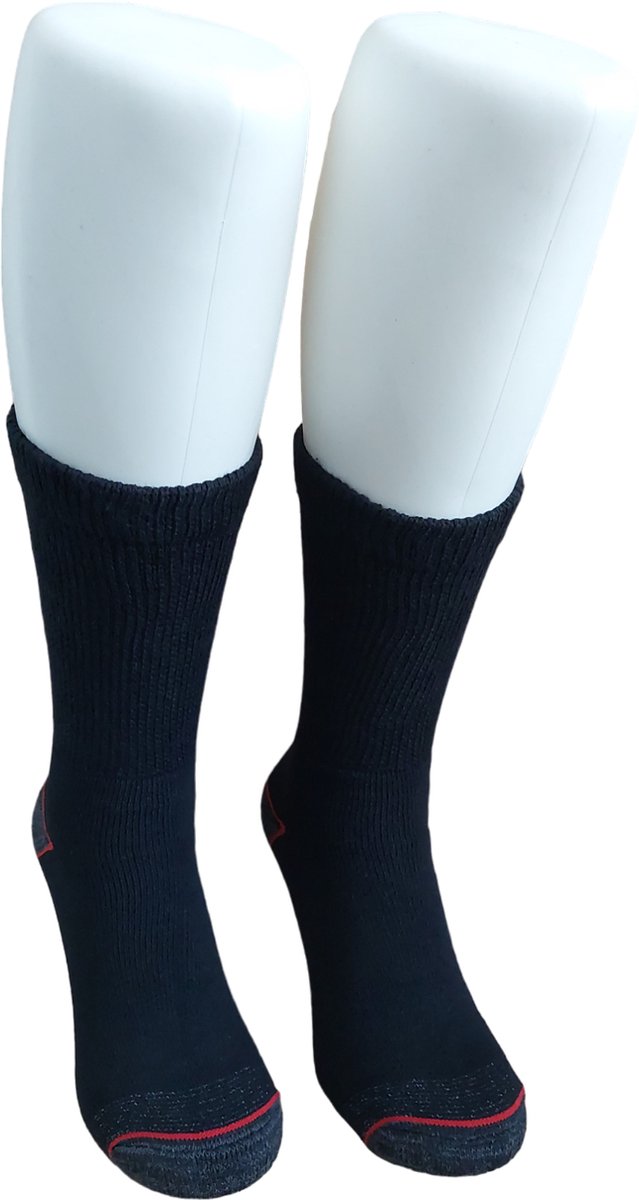 WeirdoSox – Werksokken met versterkte hak en teen en comfortabele badstof voet – Zwart - 4 paar - Maat 43/46