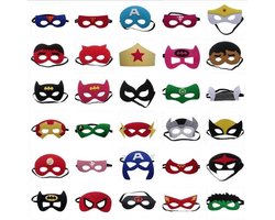Joya Kids® 30 Stuks Superhelden Maskers voor Kinderen | Maskerset voor kinderfeest | Super Hero Verkleed kleding | Verkleedpartij | 30 stuks