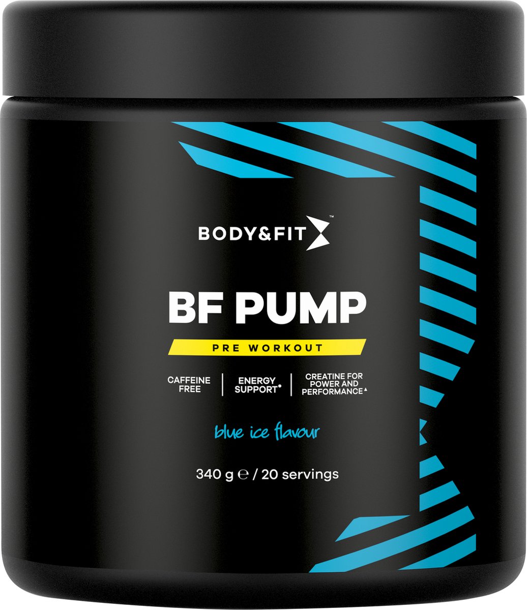 Goedkoopste Body & Fit BF Pump Preworkout - Pre Workout Zonder Caffeine - Creatine - Bèta Alanine - Blue Ice