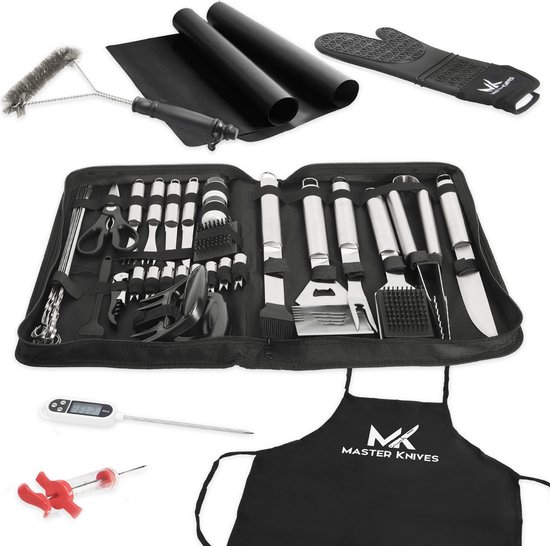 Master Knives 42 pièces - Accessoires BBQ – Outils BBQ – Set BBQ – Acier inoxydable