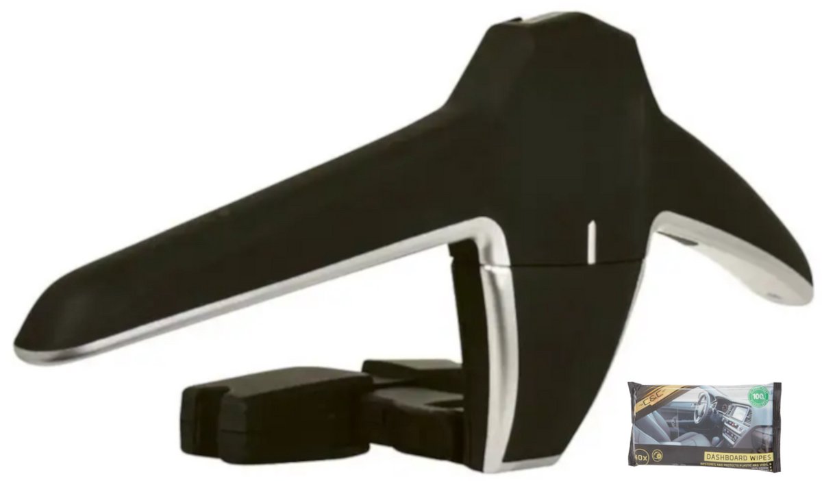 Luxe Auto Kledinghanger Hoofdsteun - Zwart - Chroom
