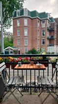Balkonstudio - balkontafel inklapbaar 65 cm - universeel - hangend - hout - balkon tafel