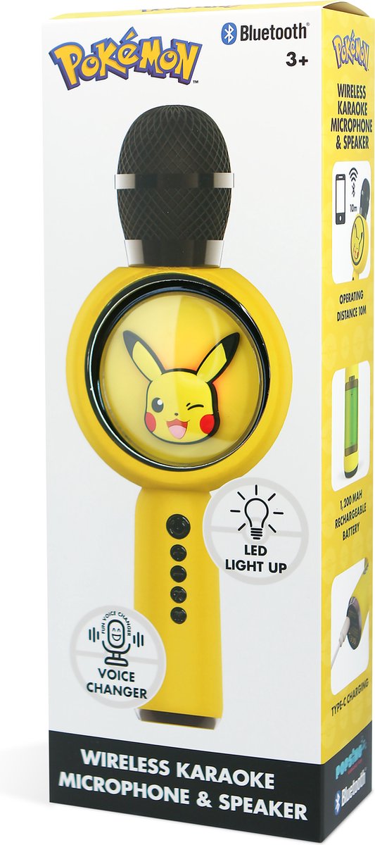 Pokémon - draadloze karaoke microfoon voor kinderen - oplichtend LED display - speaker - met stemeffecten — cadeau in Spellen & Speelgoed - foto 2