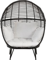 J-Line loungestoel Ovaal - staal - zwart