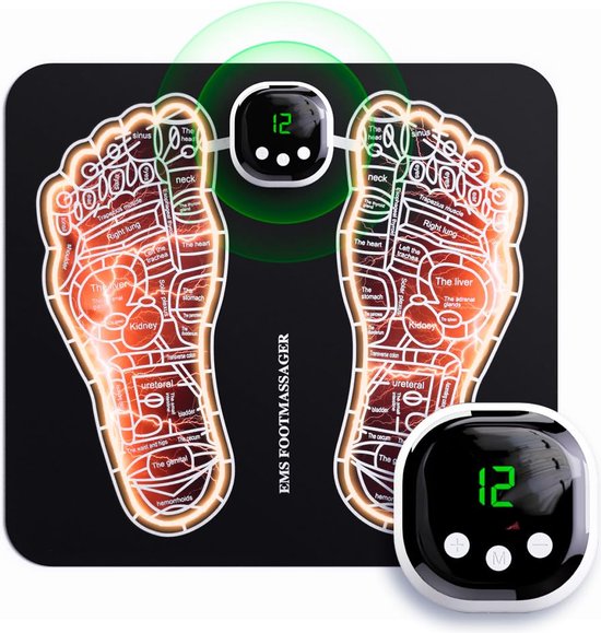 Professionele voetmassage apparaat - Voetmassage Apparaat - stimuleert bloedsomloop voor voeten -EMS - Acupressuur Verbetering Bloedsomloop – Kuiten Trainer - Voet Massage - EMS Trainer –- Draadloos - Compact-usb voetmassagemat