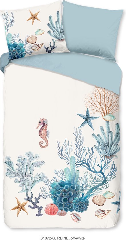 Dekbedovertrek velvet 240 x 220 cm - beige streep kopen