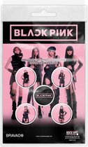 Black Pink - Logo & Band - Button - 5-pack