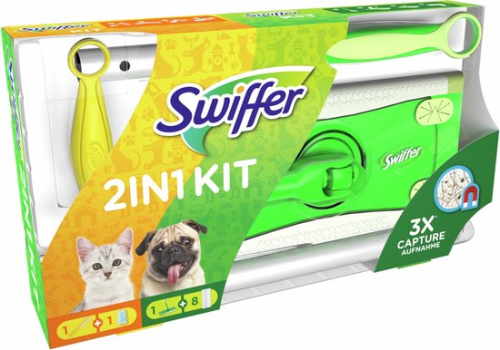 Foto: Swiffer 2in1 kit combi kit sweeper schoonmaak set cleaner inclusief navullingen floor en duster