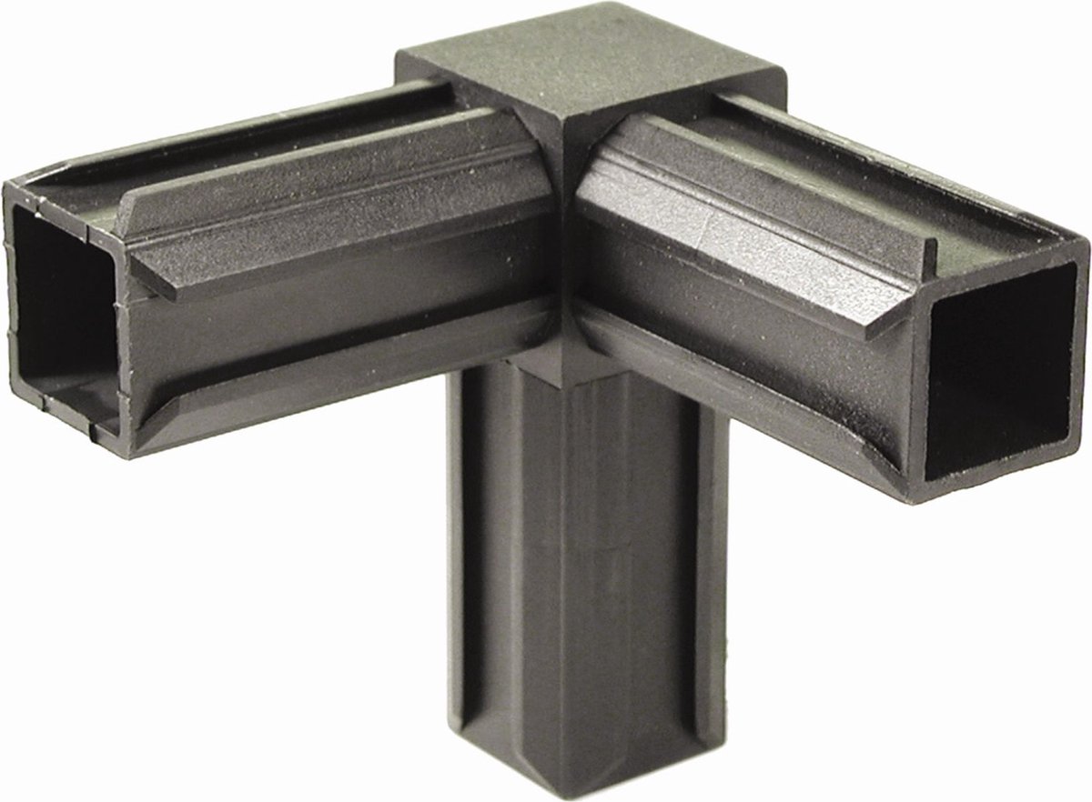 Alberts 859817 XD-buisverbinding | 90° en een haakse afvoer | kunststof, zwart | 20 x 20 x 1,5 mm | set van 10