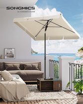 Parasol 230 x 150 cm, parasol de balcon UPF 50+, protection solaire, pliable à 30°, réglable en hauteur, avec sac de rangement, pour jardin, terrasse, sans pied - Beige - SONGMICS GPU044M01
